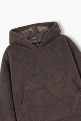 Kids "KING" Fur Hoodie – Ultra Soft Winter Wear Brown