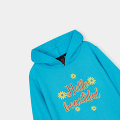 Girls Printed Soft Cotton Fleece Hoodie