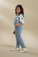 100% Cotton Denim Dungaree Light Blue (3-14yrs)