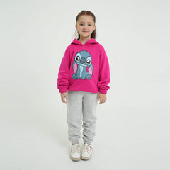 Girls Soft Cotton Printed Fleece Suit