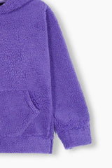 Purple Teddy Fur Hoodie – Ultra Soft & Cozy Winter Wear