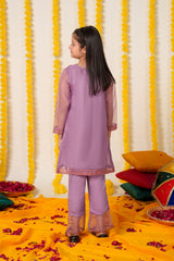 Lilac Dream Organza Suit – Elegant Festive Wear for Girls