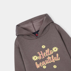 Girls Printed Soft Cotton Fleece Hoodie