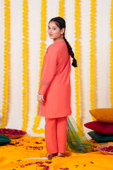 Chandni Cotton 3 Pcs Suit Multihead Embroidery with Net Dopata