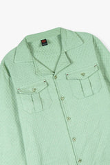 Mint Green Jacquard Cotton Suit | 100% Cotton