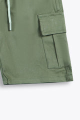 6 Pockets cotton Cargo Shorts olive green