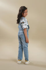 100% Cotton Denim Dungaree Light Blue (3-14yrs)