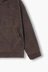 Kids "KING" Fur Hoodie – Ultra Soft Winter Wear Brown