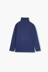 Kids Ribbed High Neck Winter Top Navy – Soft, Warm & Stylish