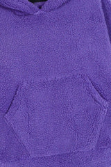 Purple Teddy Fur Hoodie – Ultra Soft & Cozy Winter Wear
