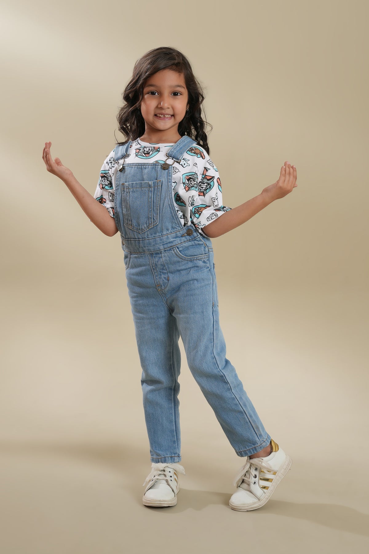 100% Cotton Denim Dungaree Light Blue (3-14yrs)