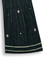 Black Embroidered Cotton Suit with Gharara for Girls | Festive 3-Piece Eastern Wear