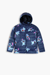 Kids Stitch Cartoon Character Puffer Jacket – Ultra Warm Winter Outerwear