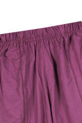 Girls Purple Cambric Cotton Winter Suit with Gold Tilla Embroidery & Tulip Trouser