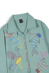 Embroidered Jacquard Shirt | Stylish Winter Wear