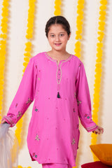 Girls Embroidered Cambric Cotton Suit | 3-Piece Eastern Wear with Dupatta | Winter Collection
