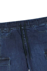 Girls 8-Pocket Wide Leg Jeans – 100% Cotton Stretch Denim
