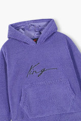 Kids "KING" Fur Hoodie – Ultra Soft Winter Wear Purple