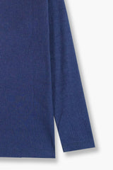 Kids Ribbed High Neck Winter Top Navy – Soft, Warm & Stylish