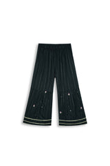 Black Embroidered Cotton Suit with Gharara for Girls | Festive 3-Piece Eastern Wear
