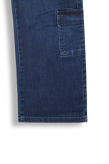 Girls 8-Pocket Dark Blue Wide Leg Jeans – 100% Cotton Stretch Denim