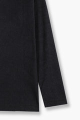 Kids Ribbed High Neck Winter Top Black – Soft, Warm & Stylish