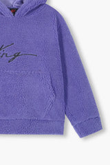 Kids "KING" Fur Hoodie – Ultra Soft Winter Wear Purple