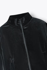 Kids Velvet Tracksuit – Jet Black