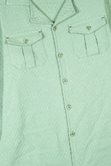 Mint Green Jacquard Cotton Suit | 100% Cotton