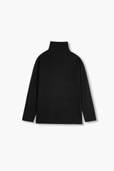 Kids Ribbed High Neck Winter Top Black – Soft, Warm & Stylish