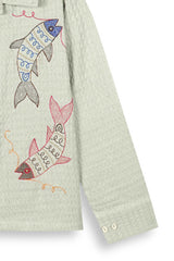 Embroidered Jacquard Shirt | Stylish Winter Wear (Grey)