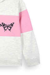 Butterfly Love Girls Winter Tracksuit | 100% Cotton Fleece | Pink Quilted Panels