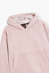 Tea pink Teddy Fur Hoodie – Ultra Soft & Cozy Winter Wear