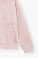 Tea pink Teddy Fur Hoodie – Ultra Soft & Cozy Winter Wear