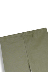 Olive Green Ripped Lycra Tights | Stretchable & Trendy Fit