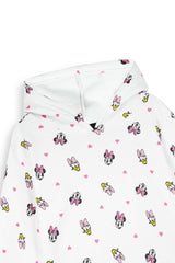 Minnie & Daisy Printed Fleece Tracksuit | Girls Short Body Hoodie & Wide Leg Trouser