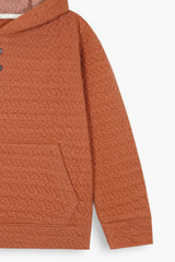 Kids Quilted Brown Tracksuit | 2-Piece Hoodie & trouser Set | Winter Cotton Outfit