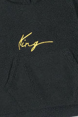 Kids "KING" Fur Hoodie – Ultra Soft Winter Wear Black