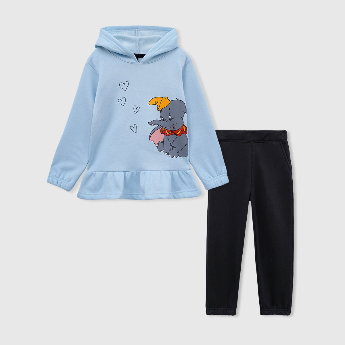 Girls Soft Cotton Graphic Fleece Frill Tracksuit