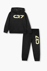 CR7 Quilted Tracksuit for Kids | Ronaldo Printed Hoodie & Joggers | Winter Outfit
