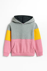 Kids Color Block Hoodie & Jogger Set – 100% Cotton Fleece