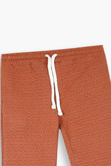 Kids Quilted Brown Tracksuit | 2-Piece Hoodie & trouser Set | Winter Cotton Outfit