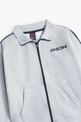 ONION Kids Grey Zipper Tracksuit Set – Jacket & Pants