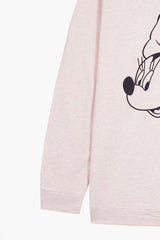 Minnie Mouse Girls Sweatshirt – Soft Pink | 100% Terry Cotton