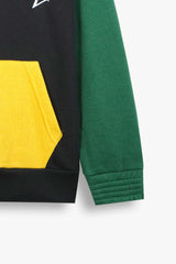 Kids Wimbledon Color-Block Fleece Hoodie – Black, Green & Yellow