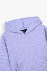 Kids Quilted Lilac Tracksuit | 2-Piece Hoodie & Jogger Set | Winter Cotton Outfit