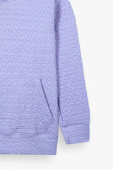 Kids Quilted Lilac Tracksuit | 2-Piece Hoodie & Jogger Set | Winter Cotton Outfit