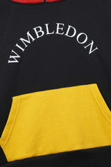 Kids Wimbledon Color-Block Fleece Hoodie – Black, Green & Yellow