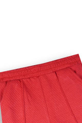 Cherry Red Quilted Ruffle Suit for Girls | Winter 2-Piece Set