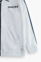 ONION Kids Grey Zipper Tracksuit Set – Jacket & Pants